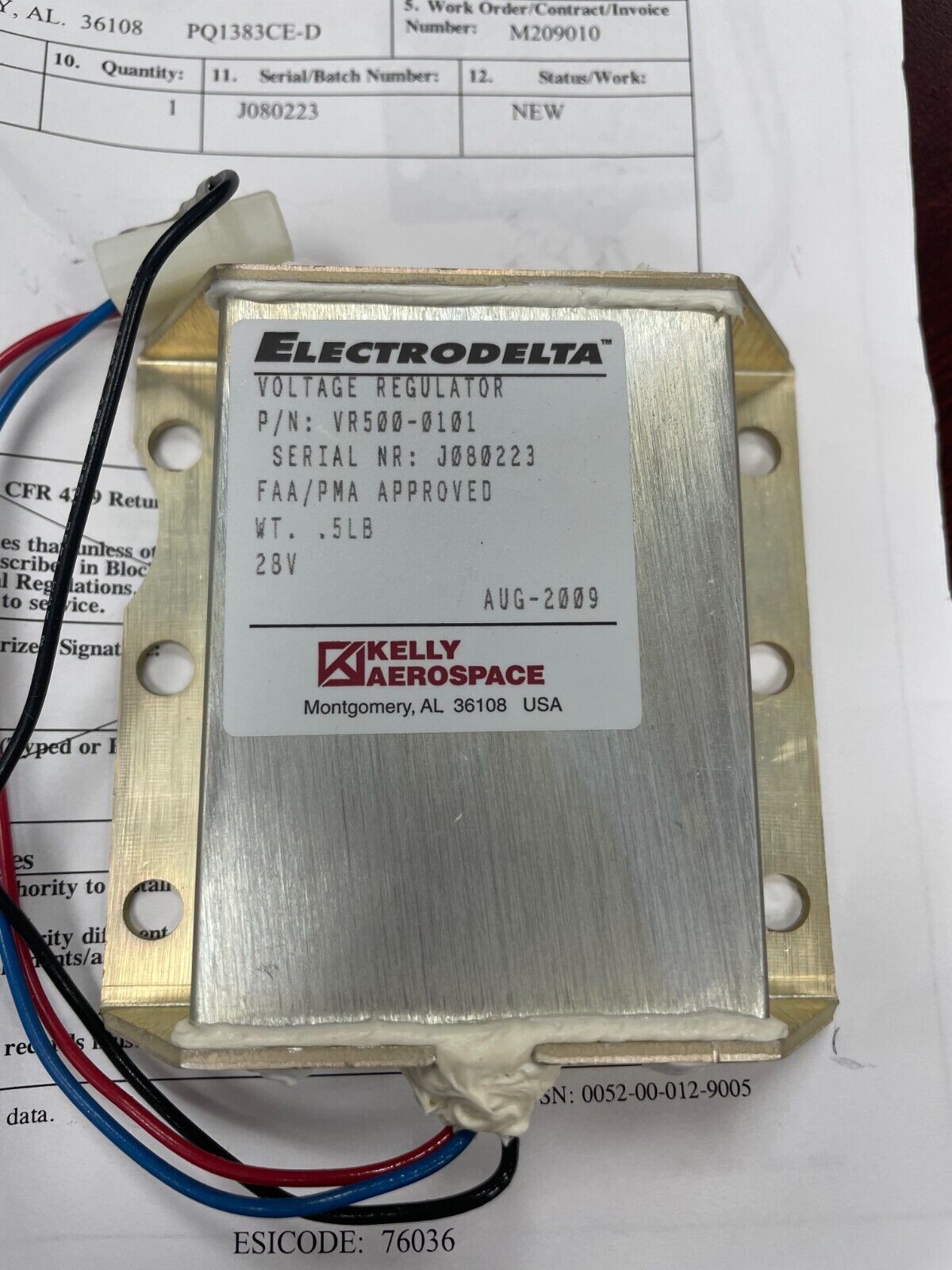 Electrodelta Voltage Regulator, P/N: VR500-0101