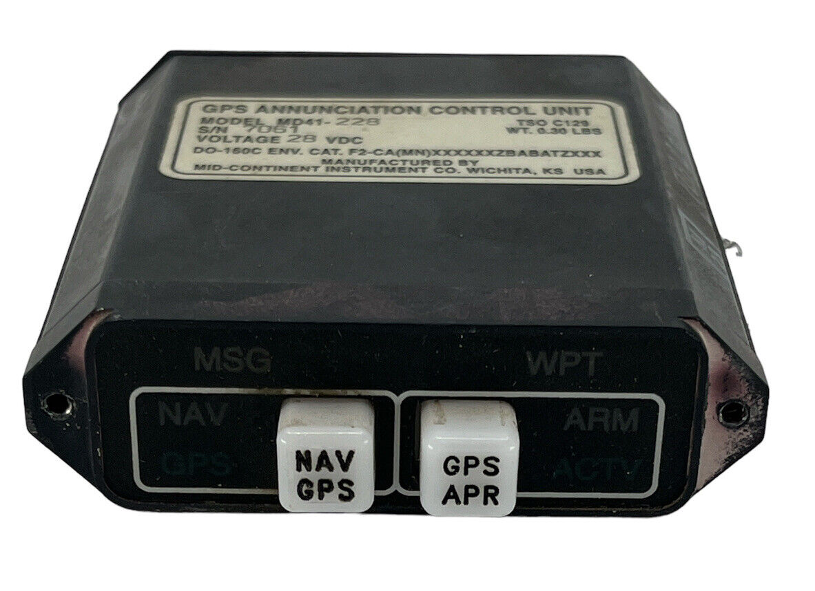 MD41-228 Mid-Continent Horizontal GPS Annuciation Control Unit, 28 V