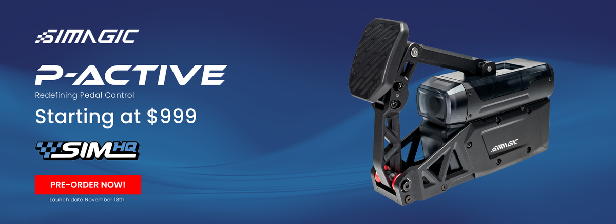 Elevate your sim racing setup with the Simagic P-Active Pedal. It features optimized geometry, a 250kg sensor capacity, and a 100ms stroke return. Order today!