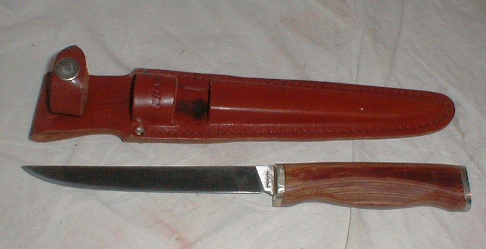 Vintage SHARP Brand DF-60 Fillet Knife w/Leather Sheath Fishing Japan DF60  Filet for Sale 
