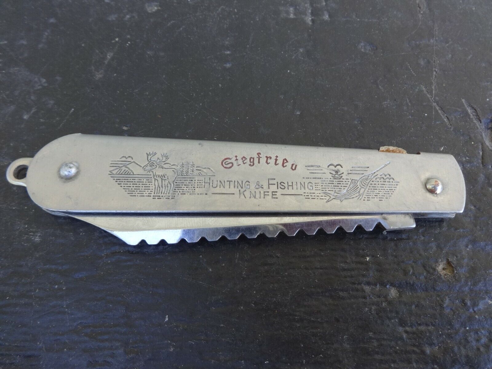Vintage Siegfried Stainless Steel Hunting & Fishing Pocket Knife Japan Nice  for Sale 