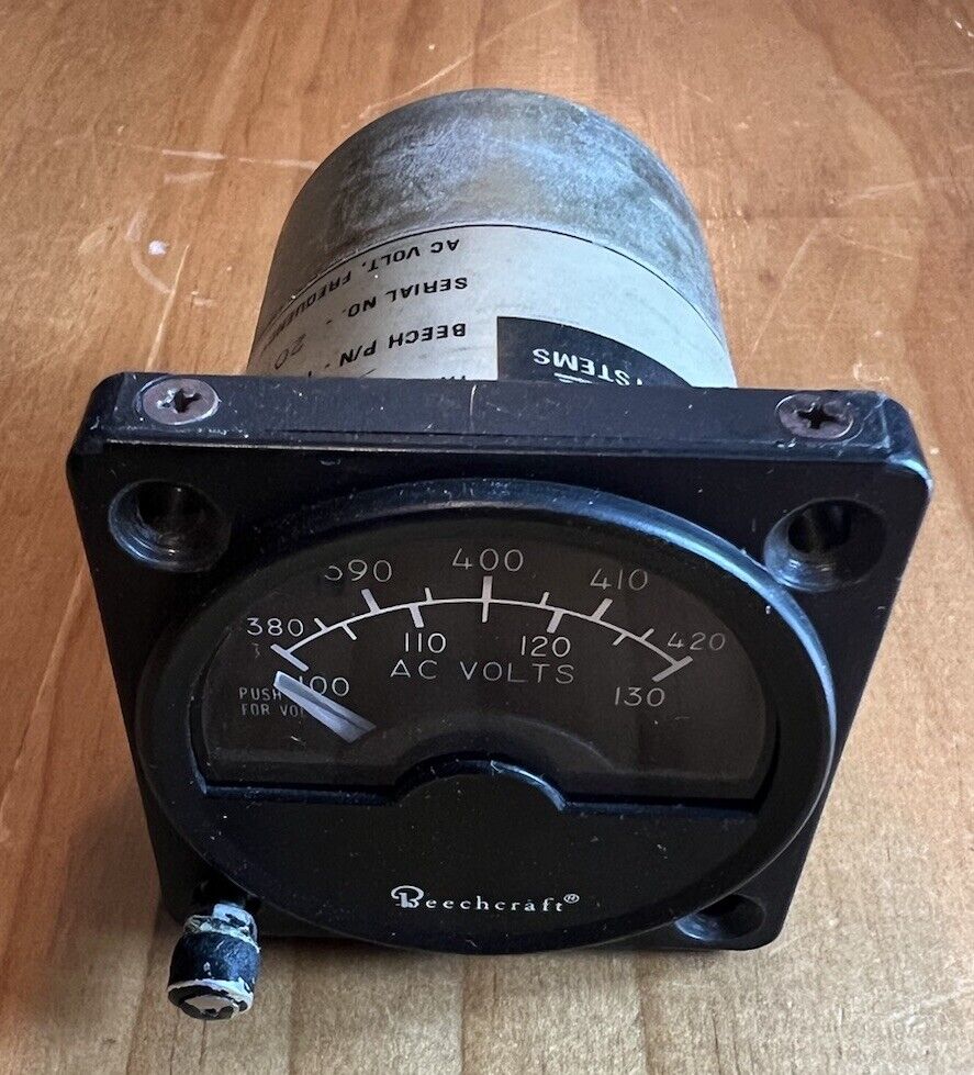 Beechcraft AC Voltmeter P/N 101-384107-3