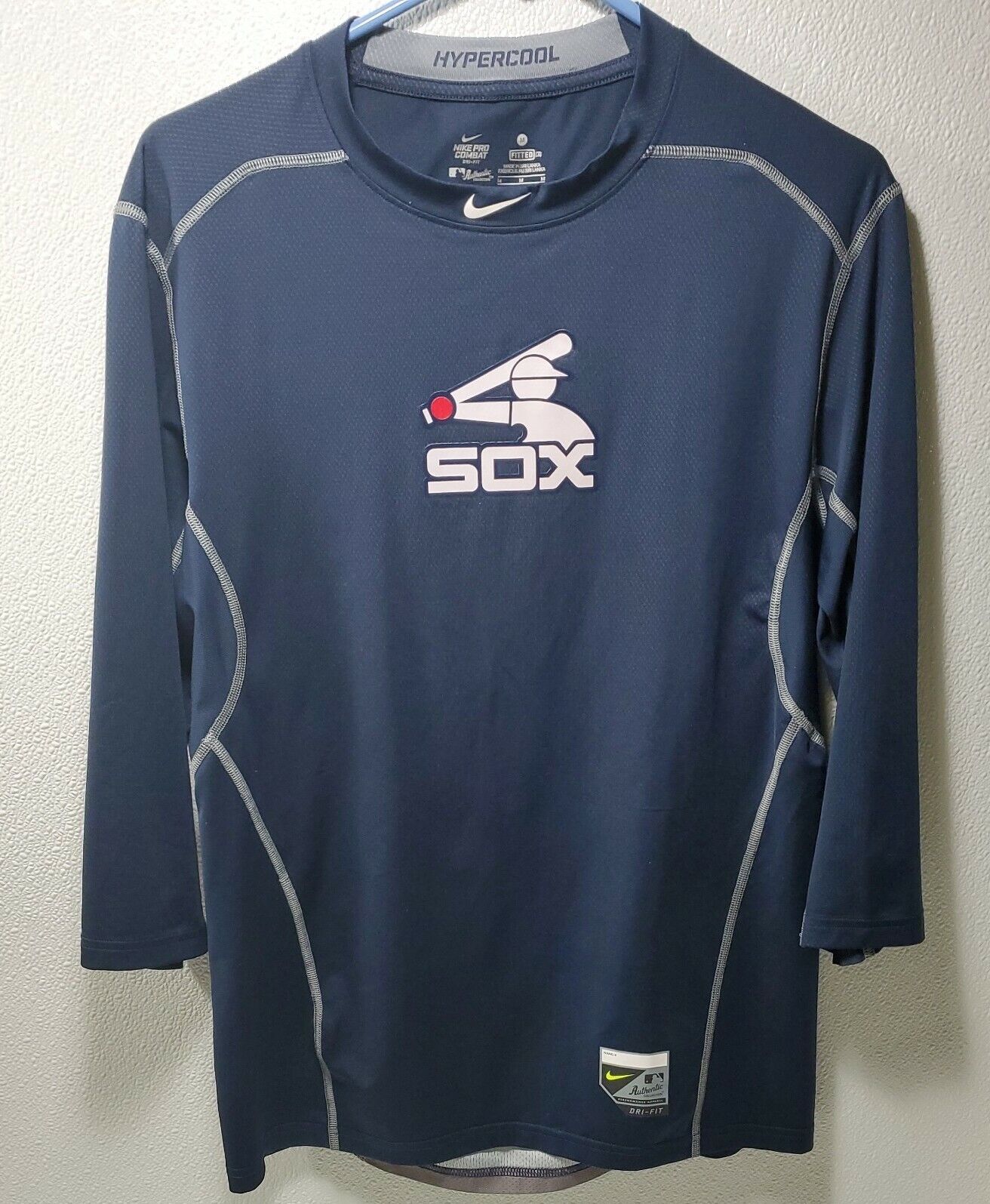 NIKE White Sox Pro Combat Hypercool Shirt Mens Sz M Compression Dri Fit Vented Sale - SimHQ.com