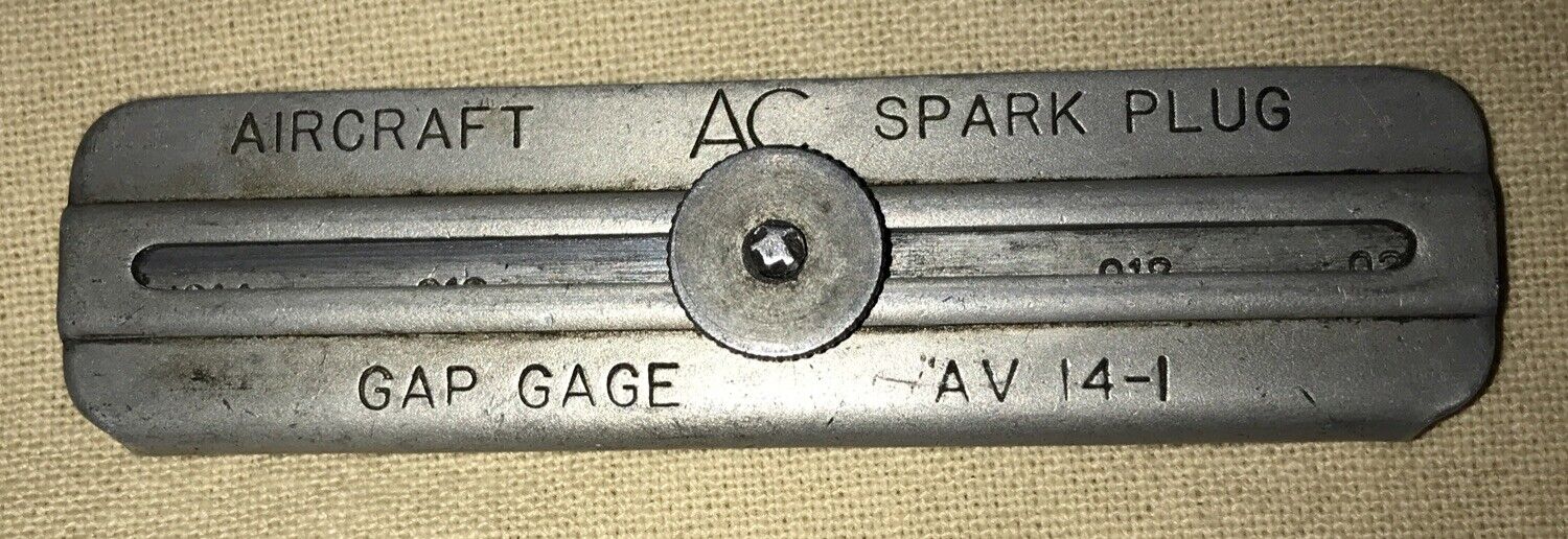 Vintage A/C Aircraft Spark Plug Gap Gage AV 14-1 Retractable Old Tool