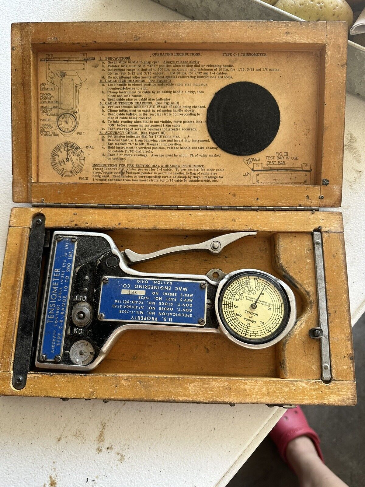 High Quality Aircraft Control Cable Tensiometer Kit, 1/8- 1/4 w/ Instructions 