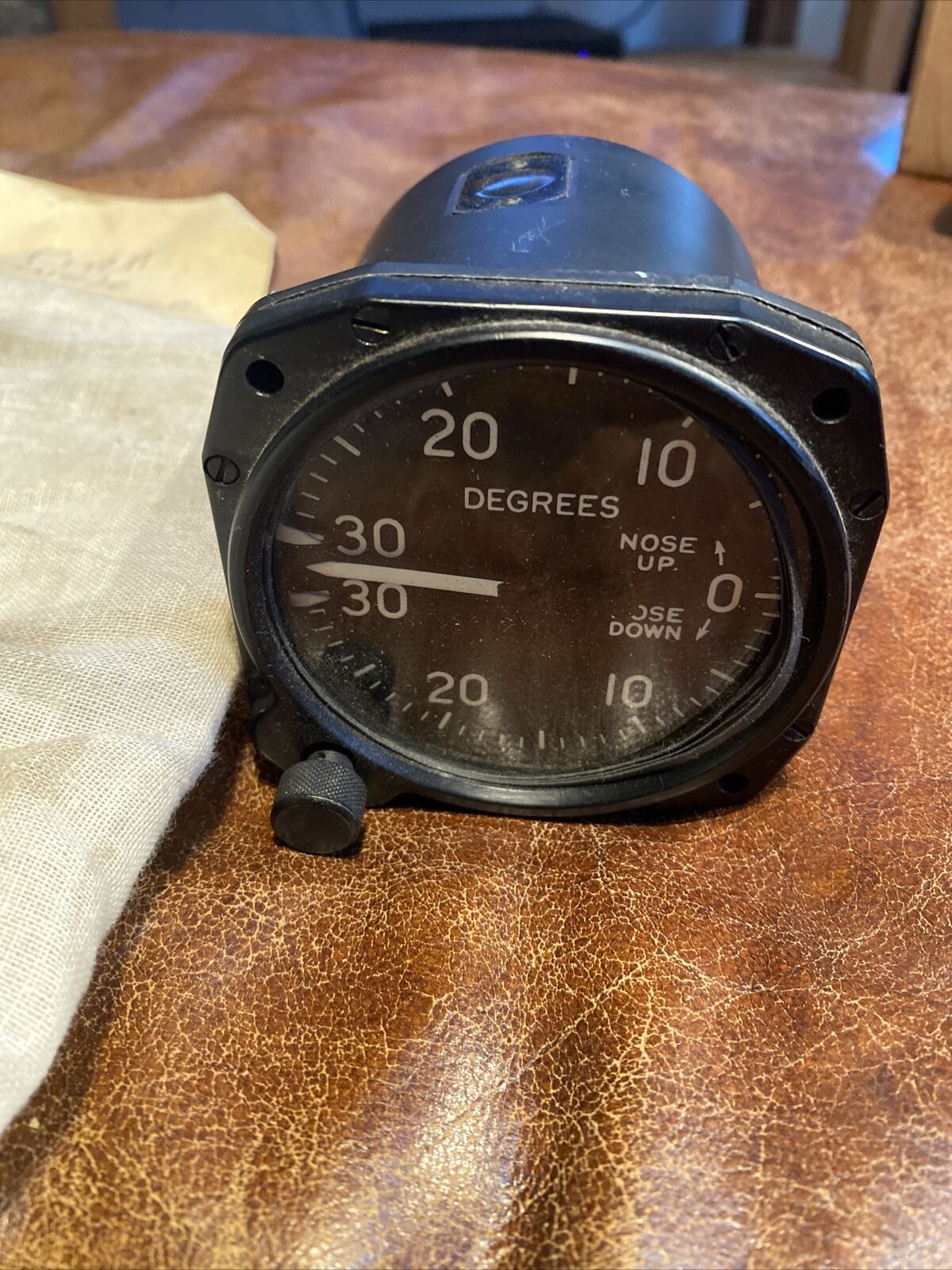 Vintage Jaeger Watch Co New York Aircraft Pitch Angle Indicator Very Good Cond