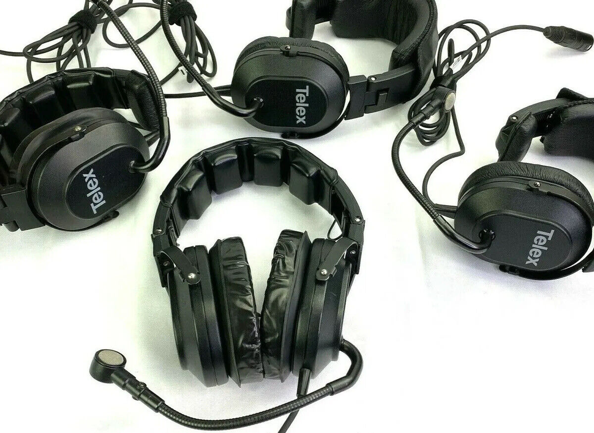 Lot of 4x TELEX Aviation Pilot Headphones, XLR, High Grade USED Good Condition