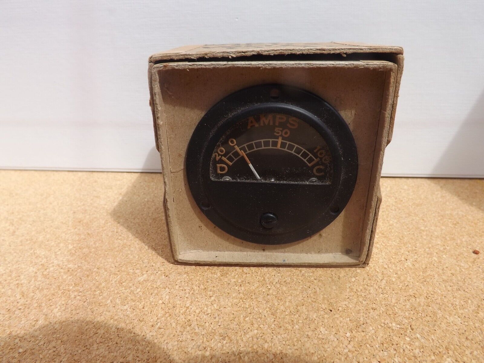 WWII Aircraft Type D2 Ammeter Gauge, Hickok Electrical, 20-0-100 Amperes, In Box