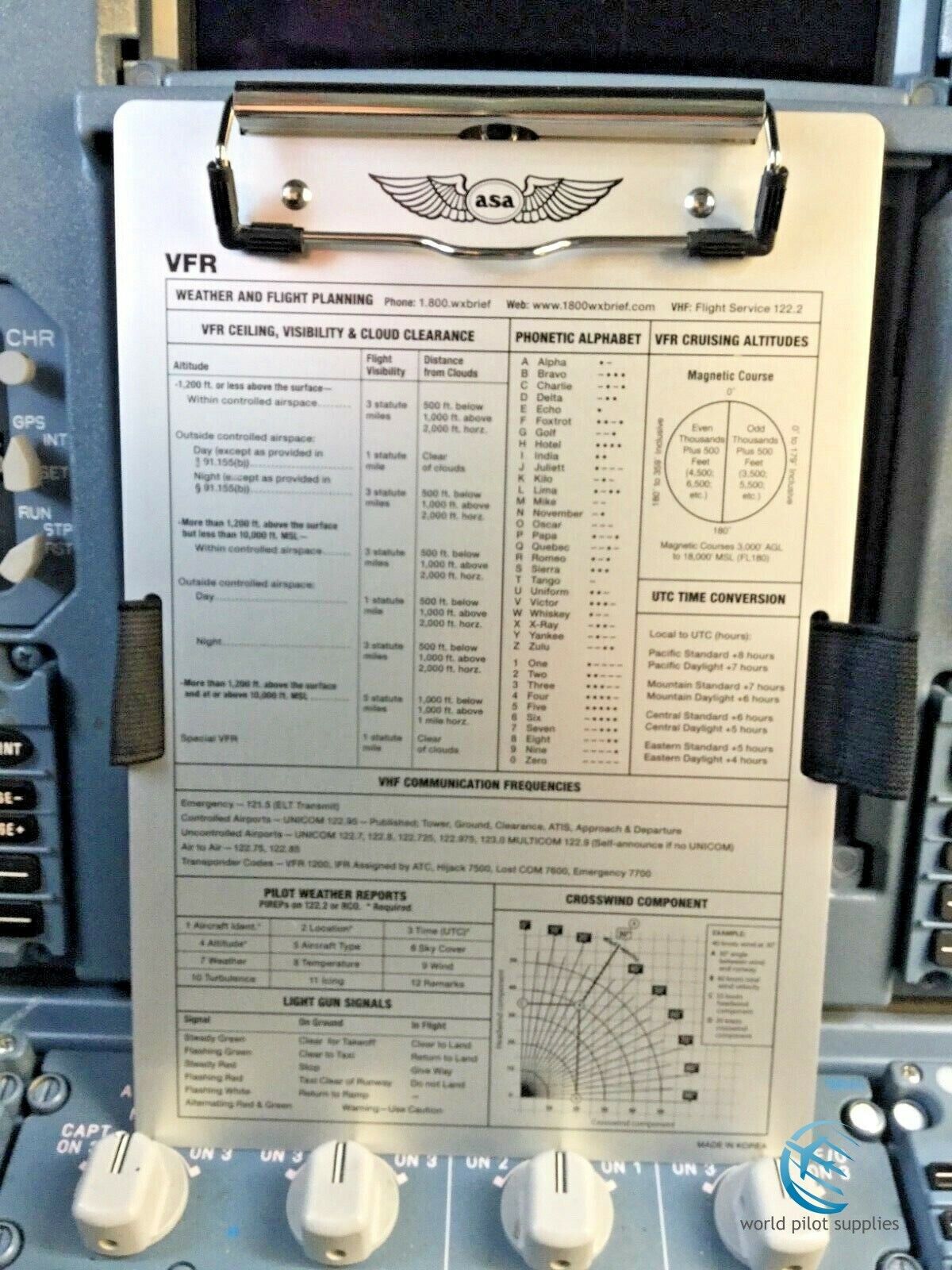 BRAND NEW REVISION ALUMINUM VFR PILOT KNEEBOARD by ASA p/n ASA KB-1A 