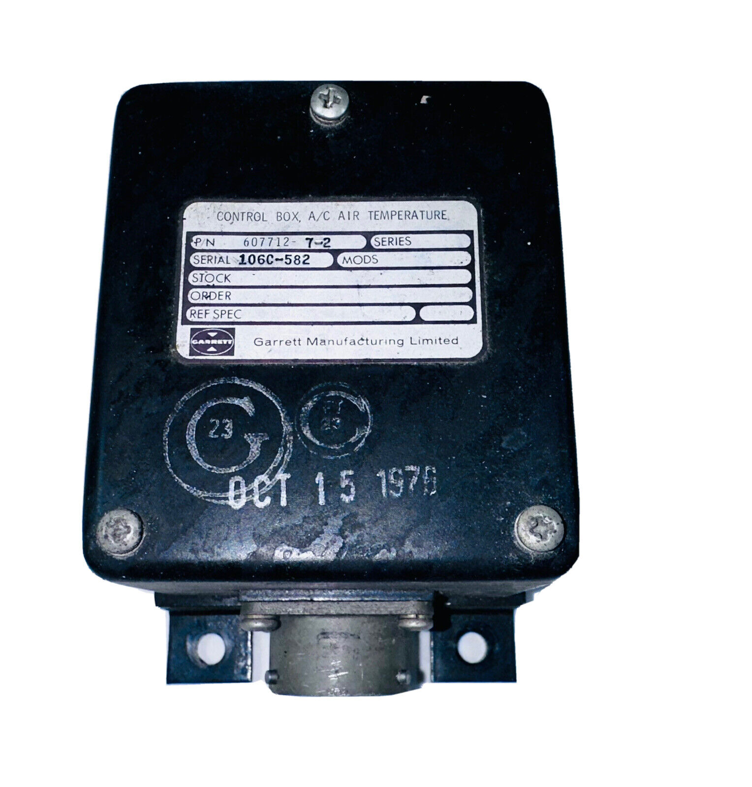 GARRETT 607712-7-2 Control box, AC Air Temperature as removed.  “1 lot of 2each”