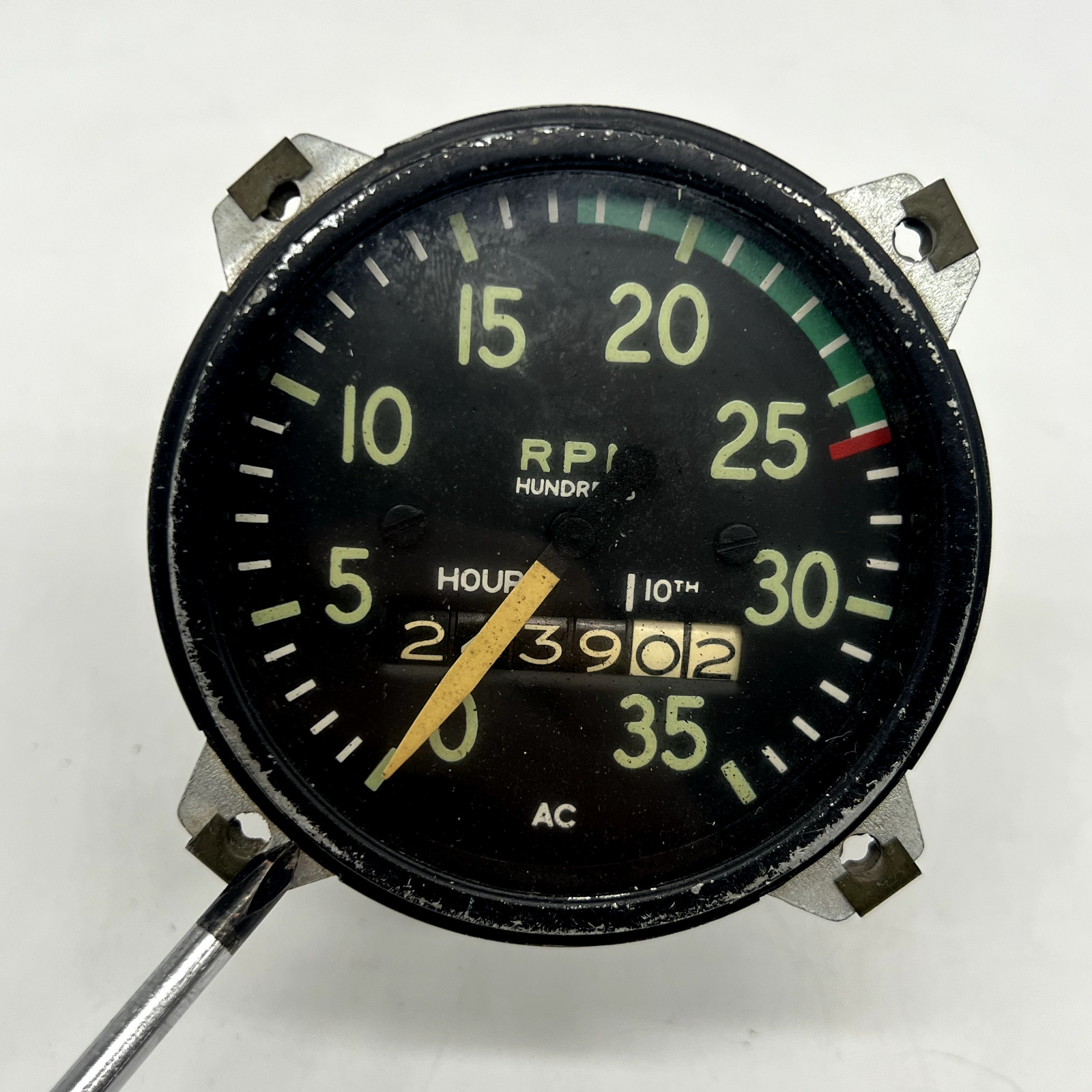 AC DIV GMC Vintage Aircraft Tachometer RPM Gauge hour meter cessna BEECH CRAFT